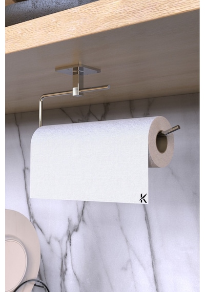Karteya Yapışkanlı Gümüş Rulo Havluluk Wc Kağıtlık Ve Kare Havluluk Banyo Mutfak 3'lü Set Krom