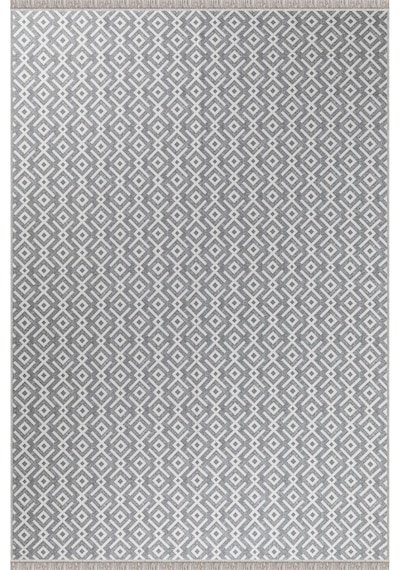 Arya Vl Çift Taraflı,katlanabilir,yıkanabilir,yüksek Kalite Pamuk Salon,oturma Odası,balkon Kilim Krem-gri2