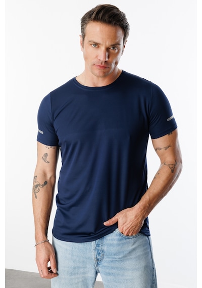 Genius Store Erkek Nem Emici Hızlı Kuruma Atletik Teknik Performans Spor T-shirt Drıfıt-kısakolnew Lacivert