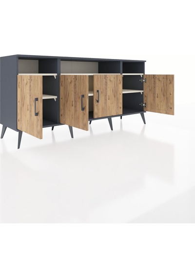 Hyperion Konsol 6 Raflı 4 Kapaklı 176x44x83 Antrasit-çam/aytaşı Çam/aytaşı Hyperion Konsol 6 Raflı 4 Kapaklı 176x44x83 Antrasit-çam/aytaşı Çam/aytaşı