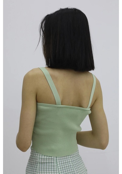 Askılı Triko Büstiyer Yeşil - P-019917 Çok Renkli