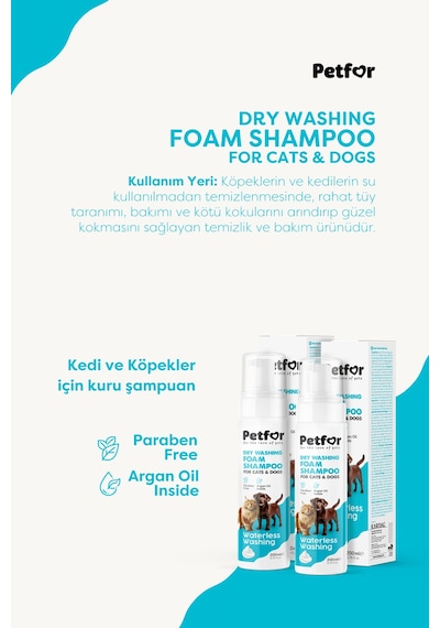 Kedi Ve Köpekler İçin Kuru Şampuan 200 Ml X2 Adet