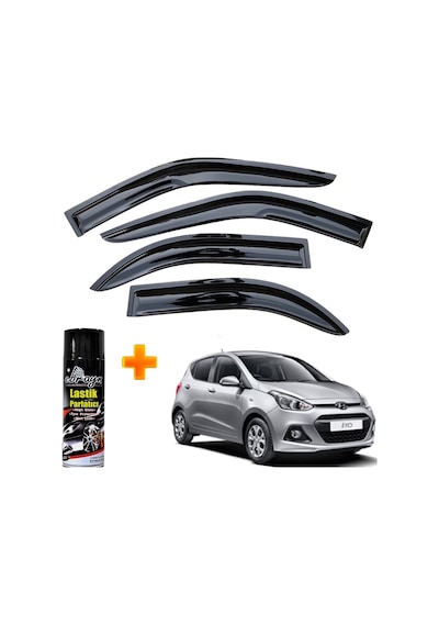 Hyundai I10 Mügen Cam Rüzgarlığı 2013-2017 Arası 4 Lü Takım +500ml Lastik Parlatıcı