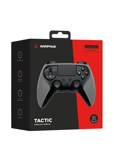 Rampage Tactic Bluetooth Çift Titreşimli Ps4 Gamepad Joypad Gri