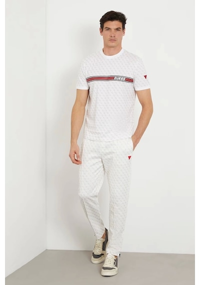 Guess Erkek Beyaz Tamamı Logolu T-shirt L Beyaz