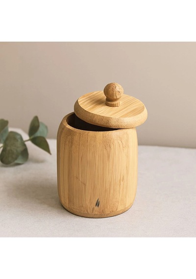 Hubrendy Tedarik Kapaklı Ahşap Bambu Şekerlik 7.5 X 8.5 Cm Diğer