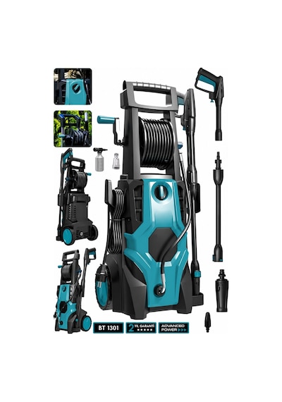 Butools ST-16 180 Çelik Şanzuman Musluk ve Kovadan Çekme Yüksek Basınçlı Yıkama Makinesi Mavi