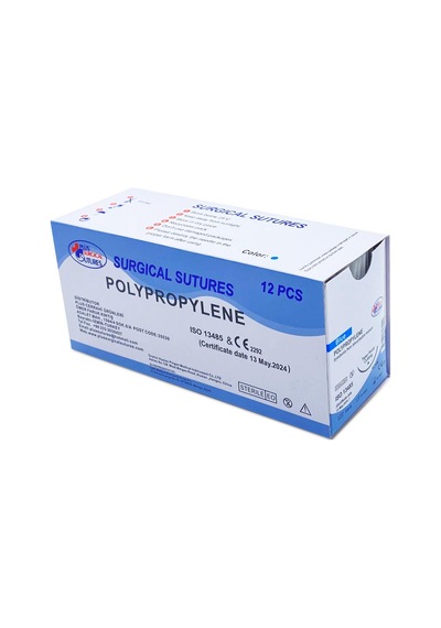 Emilemeyen POLYPROPYLENE İplik USP 0 40 MM KESKİN 3/8 75 CM 12'li