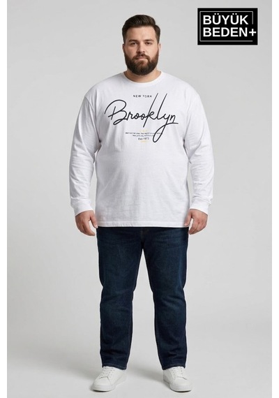Süperlife Erkek Büyük Beden El Yazılı Brooklyn Baskılı 2 İplik Bisiklet Yaka Tişört Spr26bts942-6 Beyaz Süperlife Erkek Büyük Beden El Yazılı Brooklyn Baskılı 2 İplik Bisiklet Yaka Tişört Spr26bts942-6 Beyaz