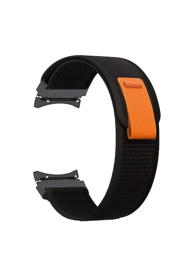 Forzacase Samsung Galaxy Watch 6 Classic 47mm İle Uyumlu Trial Cırtlı Hasır Kumaş Kordon Kayış Fc566 Siyah
