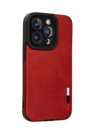 Apple Uyumlu iPhone 14 Pro Max Kılıf Loop Deri Silikon Kırmızı,