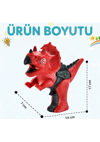 Işıklı Ve Kükreme Sesli Buhar Atan Kırmızı Dinozor Oyuncak Su Tabancası