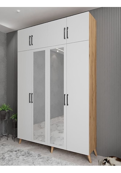 Açelya Portmanto Vestiyer Çam Beyaz  M8-180 cm