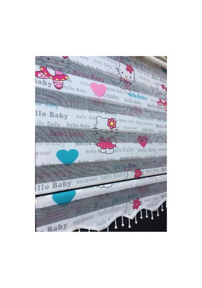 Hello Kitty Desenli Boncuklu Zebra Stor Perde Beyaz - 96158500 Beyaz