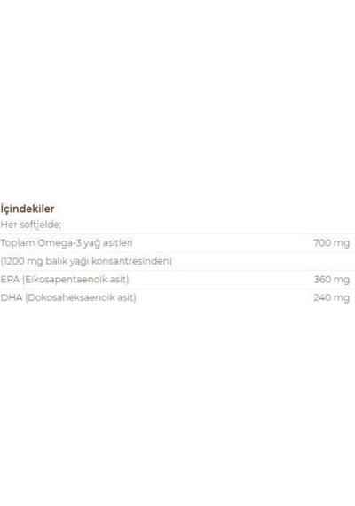 Omega 3 700 Mg 60 Softgel 2 Adet