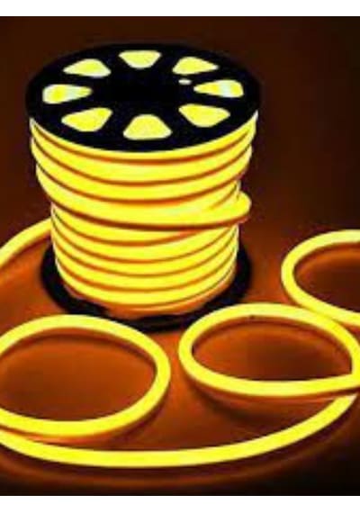 Neon Esnek Şerit Led Amber Renk Su Geçirmez + 220 Volt Fişli Tak Çalıştır 2m