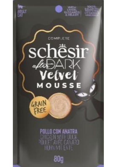 Schesir After Dark Mousse Tavuk Ve Ördek Etli Tahılsız Yetişkin Kedi Konservesi 80 Gr