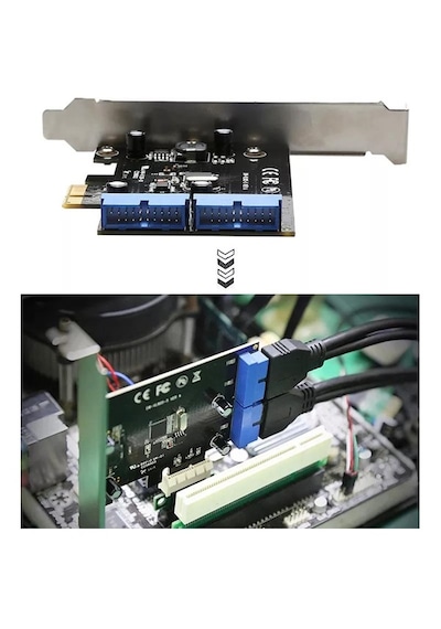 Pci Express Usb 3.0 2 Port 19 20 Pin Çoklayıcı Kart