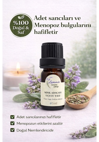 Lavande Lavanta Çiftliği Misk Adaçayı Uçucu Yağı 5 ML
