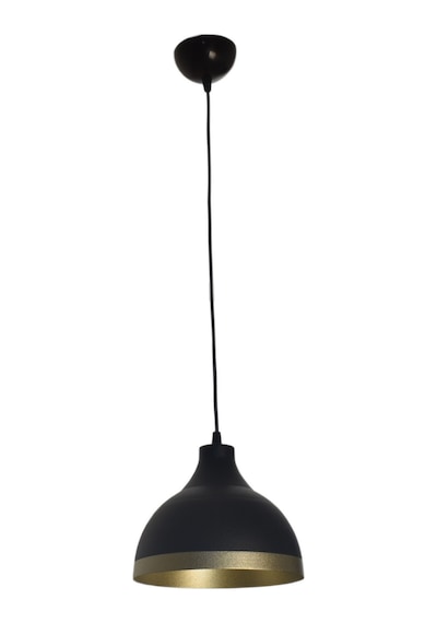 Ada Modern Mutfak Cafe Metal Siyah İçi Gold Renkli Gold Şeritlitekli Sarkıt Avize Çap 20cm Diğer
