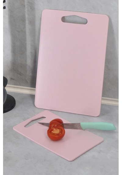 Kesme Tahtası Plastik 2'li Pembe