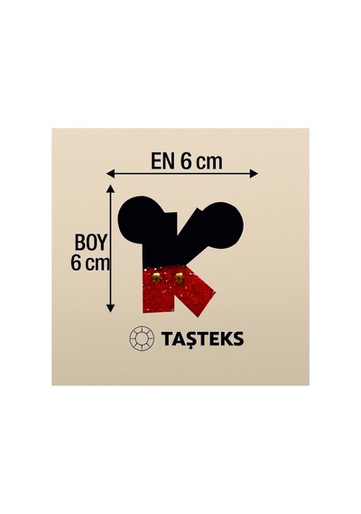 Taşlı Ütülenebilen Veya Sticker Olarak Kullanılabilen ' Mickey K ' Harfi
