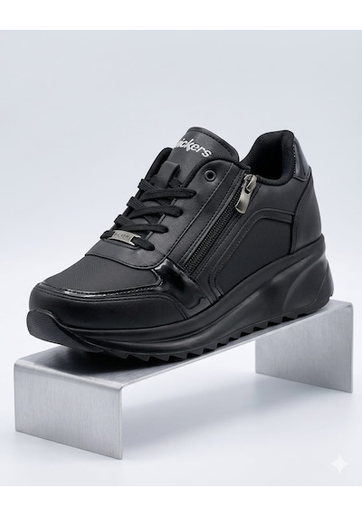 Wickers Dolgu Tabanlı Fermuarlı Sneaker Siyah