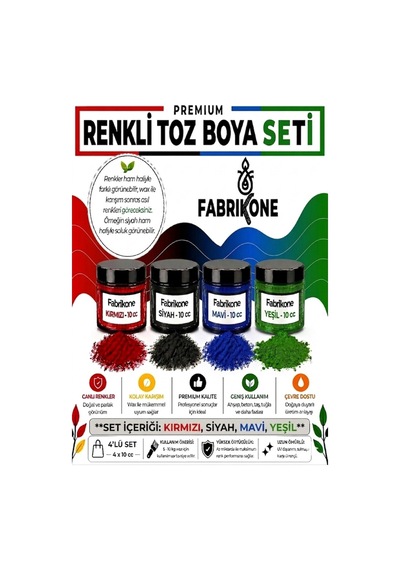 Toz Mum Boyası Seti 10 Cc 4 Lü Soya & Parafin Wax Için Kırmızı, Siyah, Mavi, Yeşil Bkfab4ksmy10g Karışık