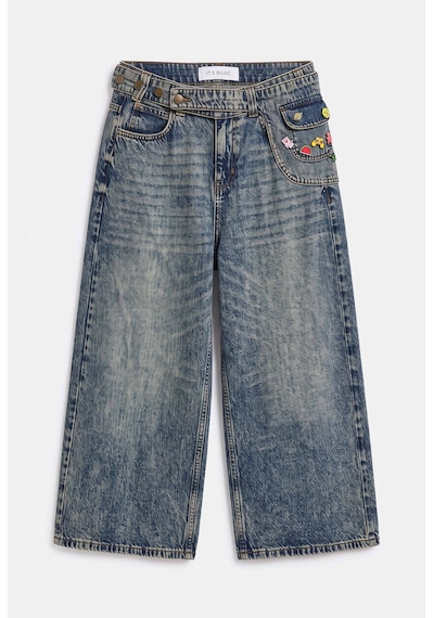 Kadın Kot Renk 4w6-31 Baggy Bermuda Icon Detaylı Tasarım Şortolon Çok Renkli