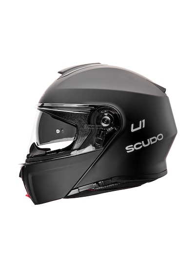 Scudo U1 Ece 22.06 Sertifikalı Modüler Çene Açılır Güneş Vizörlü Motosiklet Kaskı Mat Siyah