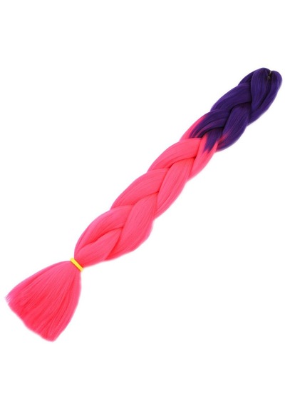 Afrika Örgülük Sentetik Ombreli Saç 100 Gr. - Mor / Neon Pembe