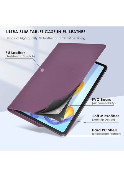 Samsung Galaxy Tab A9 8.7 Inç Tablet Uyumlu 360 Döner Pu Deri Kılıf Seti Sm-x110 Kılıf