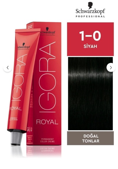 Igora Royal Permanet Color Creme - Saç Boyası No: 1-0 Siyah 60ml