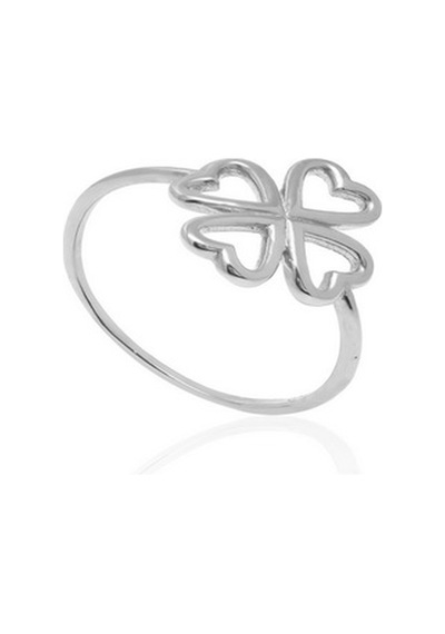 Emılıano Jewellery Silver 925 Ayar Zirkon Taşlı Yonca Yüzük Gümüş - Rose Gold