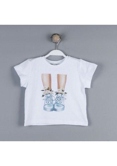 Xo Kids P-003339 Bes 3920 Kız Bluz 2-6 Yaş Beyaz