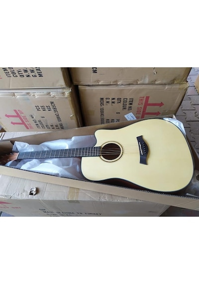Wınzz Masif Maun Ağacı Jumbo Kasa Elektro Akustik Gitar-Kılıflı