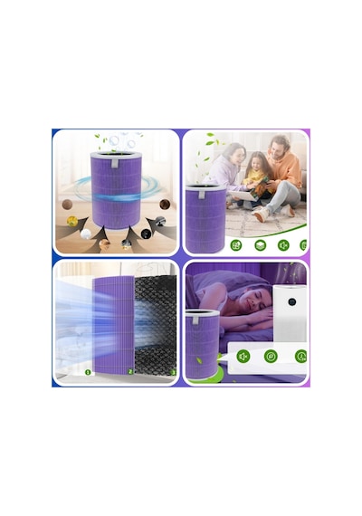 Srfn Ticaret Xiaomi Mi Air Purifier 3 Uyumlu Entegre Aktif Karbon Çekirdek Filtreli Anti Bakteriyel Silindirik Hepa Filtre