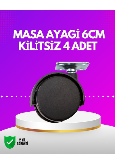 Masa Ve Koltuk İçin Kilitsiz Tekerlek Seti 6 Cm Çok Renkli