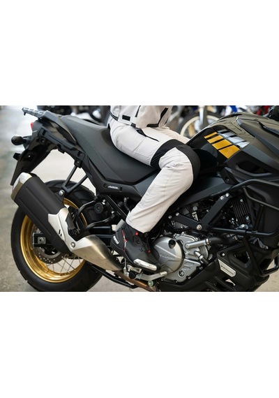 Motoanl Motosiklet Kadın Pantolonu Korumalı 4 Mevsim Maxdura Kumaş Women Pantolonu Beyaz