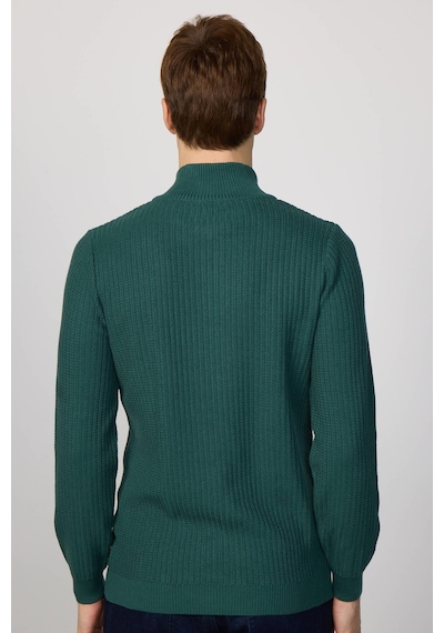 Tudors Slim Fit Dar Kesim Dik Yaka Fermuarlı Desenli Yeşil Erkek Triko Kazak-28925 Yeşil Tudors Slim Fit Dar Kesim Dik Yaka Fermuarlı Desenli Yeşil Erkek Triko Kazak-28925 Yeşil