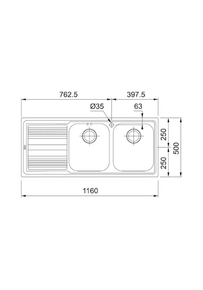 Franke Logica Line LLx 621-116 Sağ Dekorlu Eviye