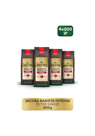 Jacobs Barista Intense Filtre Kahve Öğütülmüş 200 Gr X 4 Adet Öğütülmüş