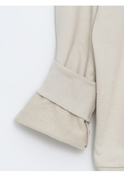 Lcwaıkıkı Classic Bej Bisiklet Yaka Uzun Kollu Baskılı Erkek Sweatshirt
