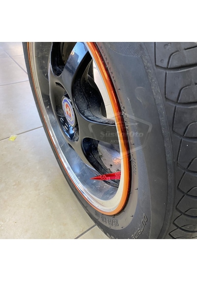ŞüsCarOto Sivri Sibop Kapağı Mermi Sibop Kapağı Araba Motosiklet Bisiklet Metal 4 lü Set Kırmızı (00)