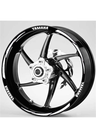 Beyaz Yamaha Yazılı 3 Parçalı Reflektif Jant Şeridi Yamaha