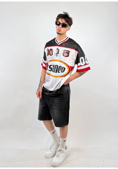 Zaee Tsuneo 00 Oversize Football Jearsy Forma Siyah / Beyaz