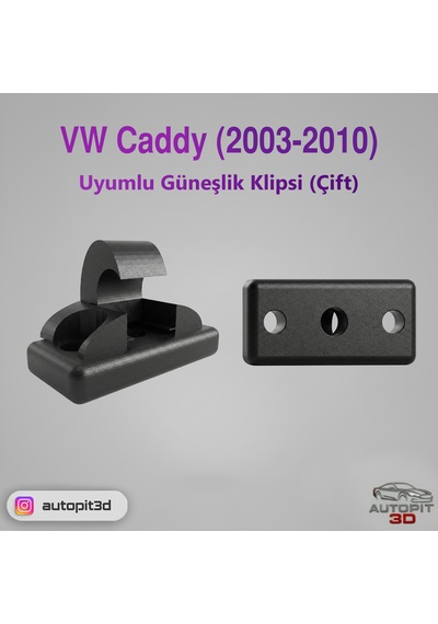 Vw Caddy 2003-2010 Uyumlu Güneşlik Klipsi Çift Güneşlik Klipsi