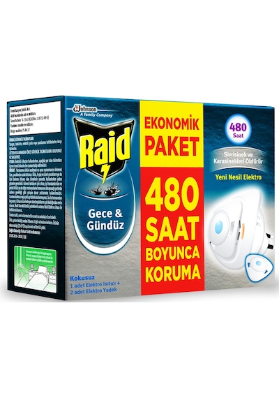 Raid Gece & Gündüz Sinekkovar Cihaz + 2 Yedek 3 Adet