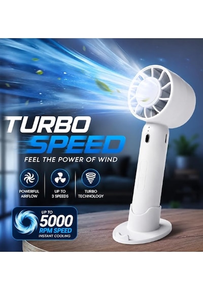 1 Adet Fw30 3 Hız Kademeli Turbo Jet Vantilatör - Mini Şarjlı Taşınabilir Vantilatör - Mini Fan - Masaüstü Veya Elde