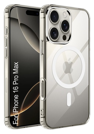 Apple iPhone 16 Pro Max Uyumlu Magsafe Kablosuz Şarj Özellikli Şeffaf Kılıf